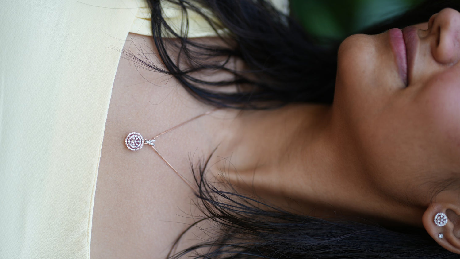 Indora editorial — necklace on model